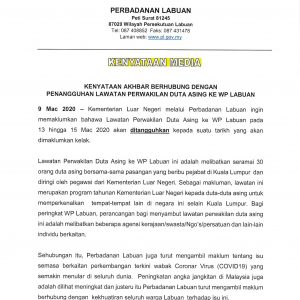Kenyataan akhbar berhubung dengan penangguhan lawatan perwakilan duta asing ke wpl